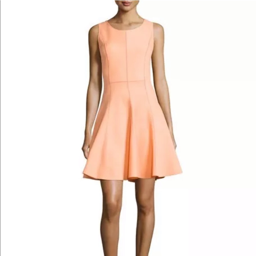 Orange sherbet fit and flare dress